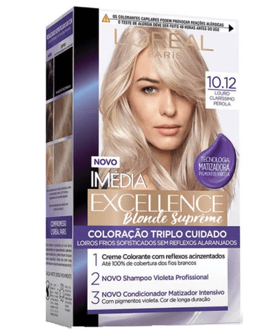 Tintura L'Oréal Imédia Excellence Blondes Suprême Nº 10.12 Louro Claríssimo Pérola