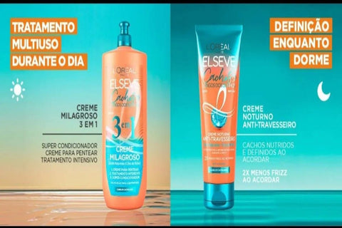 Creme de Tratamento Noturno Anti-Travesseiro Elseve Cachos Longos Dos Sonhos 200Ml