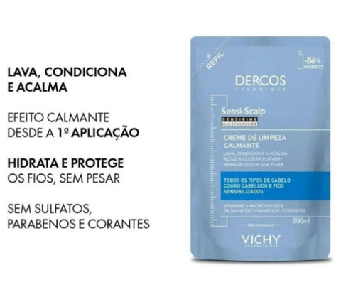 Creme Para Limpeza Capilar Vichy Dercos Linha Sensi-Scalp - Refil - 200 mL
