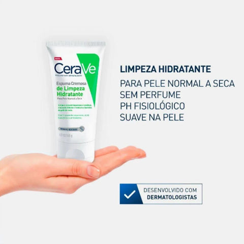 Espuma de Limpeza CeraVe Pele Normal a Seca - 140 g