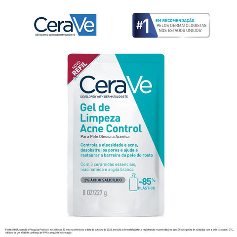 Gel de Limpeza CeraVe Acne Control Refil Pele Oleosa e Acnéica - 227 g