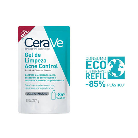 Gel de Limpeza CeraVe Acne Control Refil Pele Oleosa e Acnéica - 227 g
