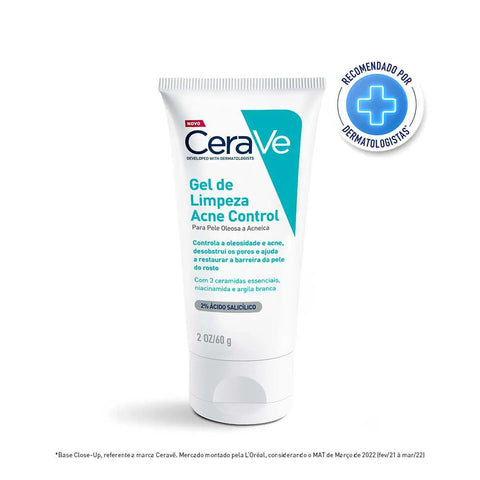 Gel de Limpeza Facial CeraVe Acne Control Pele Oleosa e Acnéica - 60 g