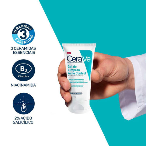 Gel de Limpeza Facial CeraVe Acne Control Pele Oleosa e Acnéica - 60 g