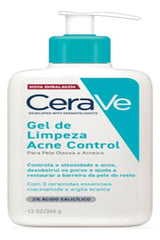 Gel de Limpeza Facial CeraVe Acne Control Sem Perfume - Pele Oleosa e Acnéica - 340 g