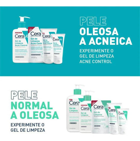 Gel de Limpeza Facial CeraVe Acne Control Sem Perfume - Pele Oleosa e Acnéica - 340 g