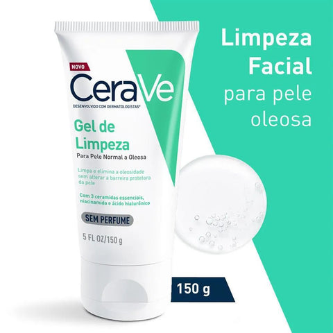 Gel de Limpeza Facial CeraVe Sem Perfume - Pele Normal a Oleosa - 150 g