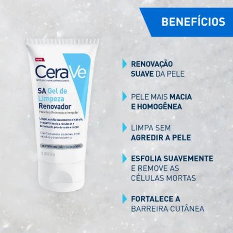 Gel Limpeza CeraVe SA Renovador Sem Perfume - Pele Ressecada e Irregular - 150 g