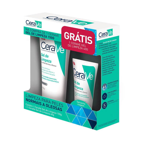 Kit CeraVe Gel de Limpeza Sem Perfume - Pele Normal a Oleosa - 150 g + 40 g