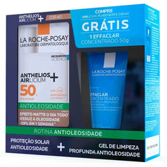 Kit La Roche-Posay Protetor Solar Anthelios Airlicium+ & Gel de Limpeza Facial Effaclar Cor 4.0 - FPS 50 - 40 mL + 50 g
