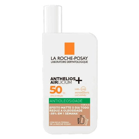 Kit La Roche-Posay Protetor Solar Anthelios Airlicium+ & Gel de Limpeza Facial Effaclar  Cor 4.0 - FPS 50 - 40 mL + 50 g