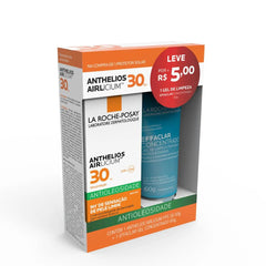 Kit La Roche-Posay Protetor Solar Facial Anthelios Airlicium + Gel de Limpeza Facial Effaclar Sem Cor - FPS 30 - 50 g + 40 g