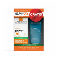 Kit La Roche-Posay Protetor Solar Facial Anthelios Airlicium + Gel de Limpeza Facial Effaclar Sem Cor - FPS 70 - 50 g + 40 g