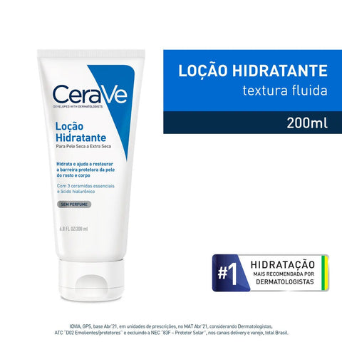 Loção Hidratante CeraVe Sem Perfume - Pele Seca a Extra Seca - 200 ml