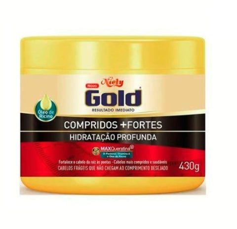 Máscara de Hidratação Profunda Niely Gold Compridos + Fortes 430G