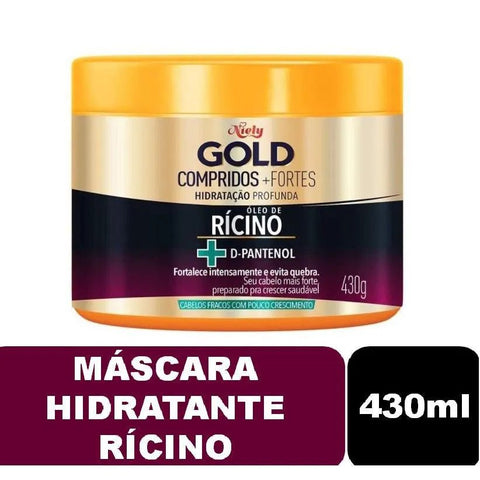 Máscara de Hidratação Profunda Niely Gold Compridos + Fortes 430G
