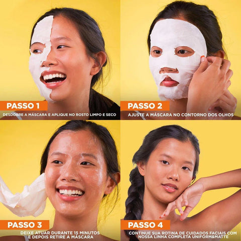 Máscara Facial Uniform Matte Garnier Skinactive Vitamina C 1 Unidade