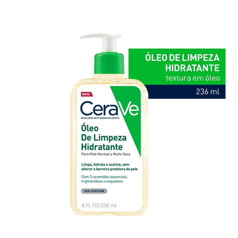 Óleo de Limpeza Hidratante CeraVe Sem Perfume - Pele Normal a Muito Seca - 236 mL