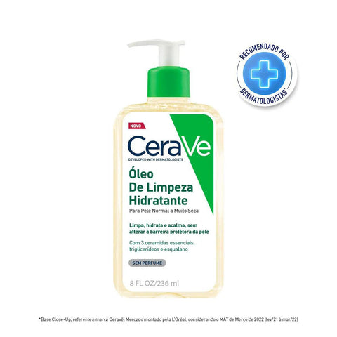 Óleo de Limpeza Hidratante CeraVe Sem Perfume - Pele Normal a Muito Seca - 236 mL