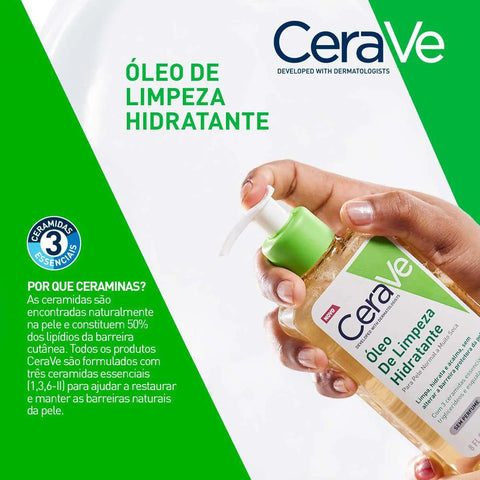 Óleo de Limpeza Hidratante CeraVe Sem Perfume - Pele Normal a Muito Seca - 236 mL
