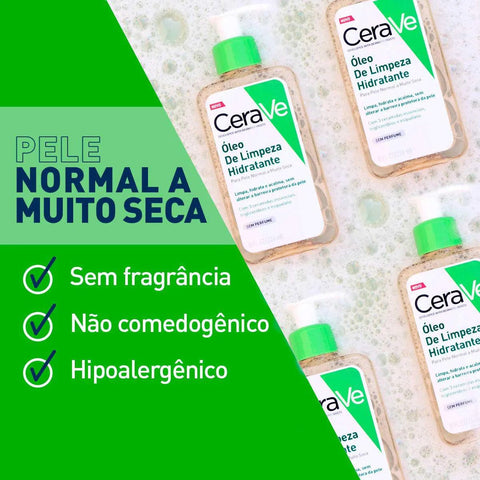Óleo de Limpeza Hidratante CeraVe Sem Perfume - Pele Normal a Muito Seca - 236 mL