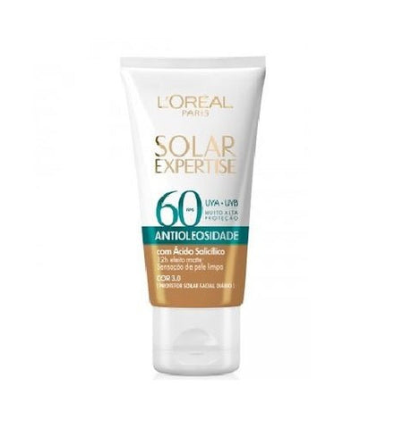 Protetor Solar Facial L'Oréal Expertise Antioleosidade Cor 3.0 - FPS 60 - 40 g