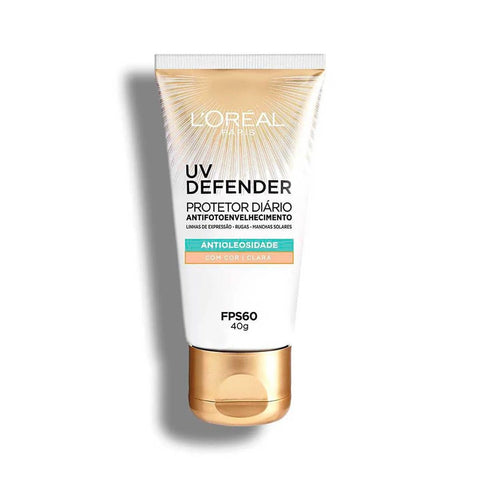 Protetor Solar Facial L'Oreal UV Defender FPS 60 Antioleosidade Claro 40g