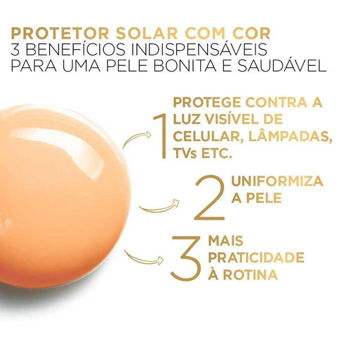 Protetor Solar Facial L'Oreal UV Defender FPS 60 Antioleosidade Claro 40g