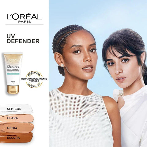 Protetor Solar Facial L'Oreal UV Defender FPS 60 Antioleosidade Claro 40g