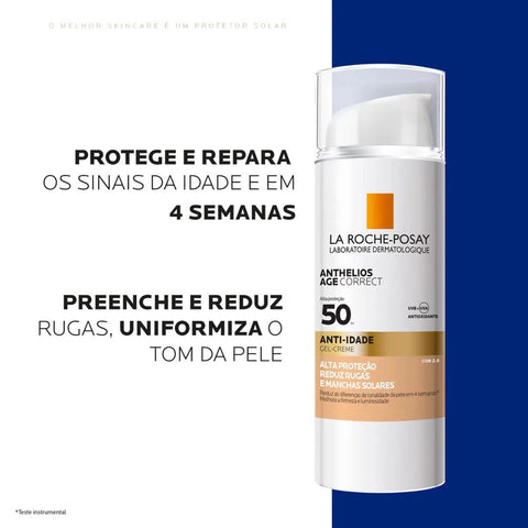 Protetor Solar Facial La Roche-Posay Anthelios Age Correct Cor 2.0 - FPS 50 - 50 g