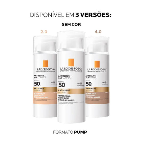 Protetor Solar Facial La Roche-Posay Anthelios Age Correct Cor 2.0 - FPS 50 - 50 g