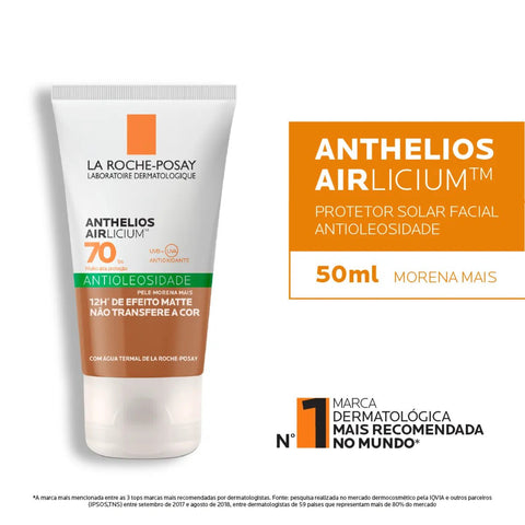 Protetor Solar Facial La Roche-Posay Anthelios Airlicium  Pele Morena Mais - FPS 70 - 40 g