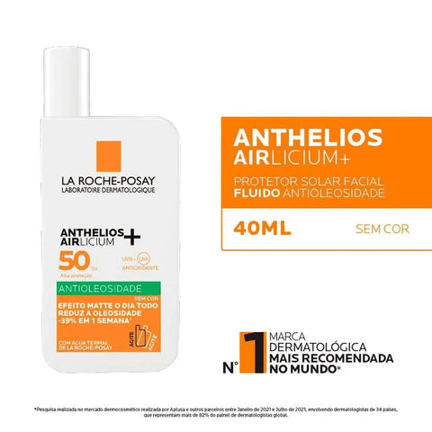 Protetor Solar Facial La Roche-Posay Anthelios Airlicium  Sem Cor - FPS 50 - 40 mL