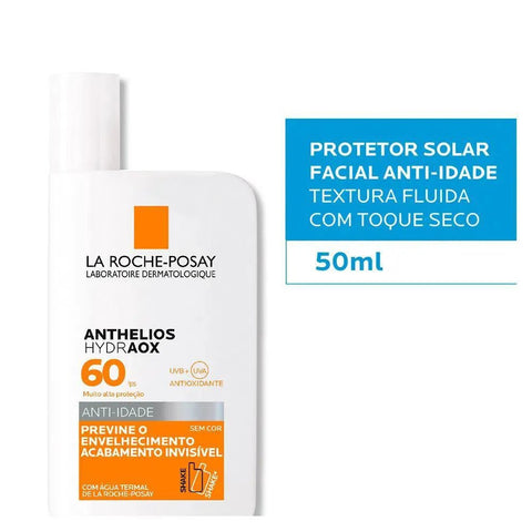 Protetor Solar Facial La Roche-Posay Anthelios Hydraox Anti-Idade Sem Cor - FPS 60 - 50 g