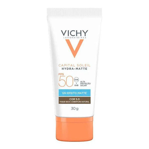Protetor Solar Facial Vichy Capital Soleil Hydra-Matte Cor 5.0 - FPS 50 - 30 g