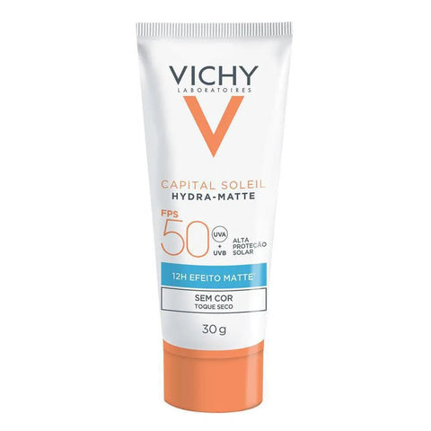 Protetor Solar Facial Vichy Capital Soleil Hydra-Matte Sem Cor - FPS 50 - 30 g