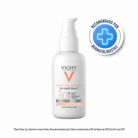 Protetor Solar Facial Vichy Capital Soleil UV-Age Daily Cor 2.0 - FPS 60 - 40 g