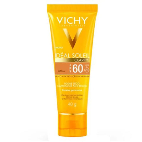 Protetor Solar Vichy Idéal Soleil Clarify Médio - FPS 60 - 40 g