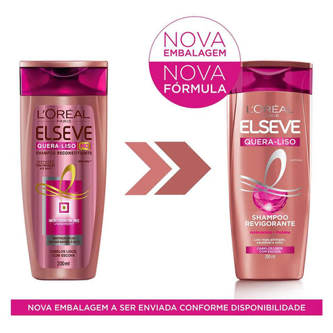 Shampoo Elseve Quera-Liso Mq Liso Com Escova 200Ml
