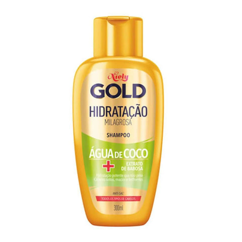 Shampoo Niely Gold Hidratação Milagrosa Água de Coco 300Ml