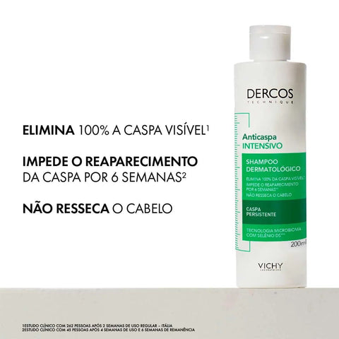 Shampoo Vichy Dercos  Linha Anticaspa Intensivo - 200 mL