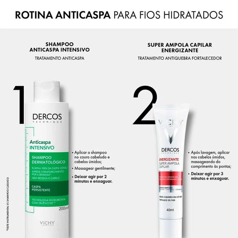 Shampoo Vichy Dercos  Linha Anticaspa Intensivo - 200 mL