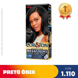 Tintura Cor & Ton Mega Colors Nº 1.100 Preto Onix