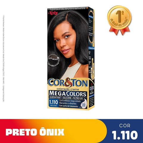Tintura Cor & Ton Mega Colors Nº 1.100 Preto Onix