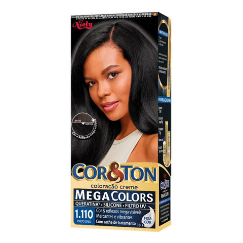 Tintura Cor & Ton Mega Colors Nº 1.100 Preto Onix