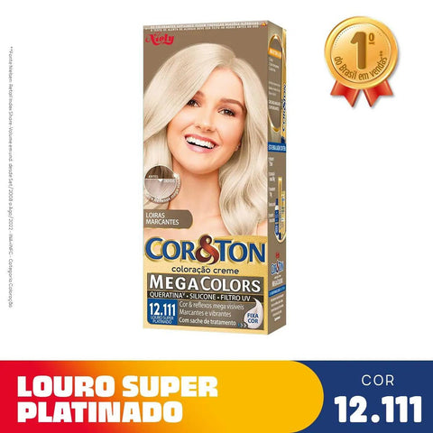 Tintura Cor & Ton Mega Colors Nº 12.111 Louro Super Platinado