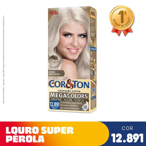 Tintura Cor & Ton Mega Colors Nº 12.891 Louro Super Pérola