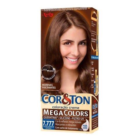 Tintura Cor & Ton Mega Colors Nº 7.777 Louro Marrom Intenso