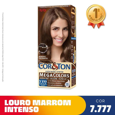 Tintura Cor & Ton Mega Colors Nº 7.777 Louro Marrom Intenso