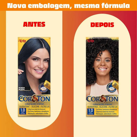 Tintura Cor & Ton Nº 1.0 Preto Azulado